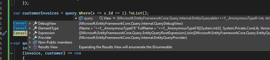 Expanded ```query``` Variable Information