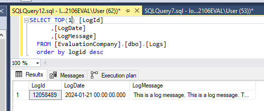 SQL Server Table Data Sorted in Descending Order by Primary Key