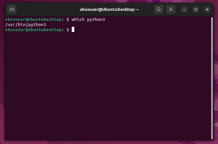 Output of which python3 command